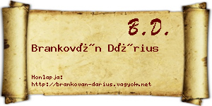 Brankován Dárius névjegykártya